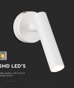 Επιτοίχιο φωτιστικό κομοδίνου LED 2W 3000K Λευκού Χρώματος V-TAC – 10292