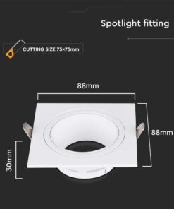 Τετράγωνη Βάση Σποτ GU10 – MR16 V-TAC Χωνευτή Ρυθμιζόμενη Λευκό – 10297