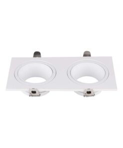 Διπλή Τετράγωνη Βάση Σποτ GU10 – MR16 V-TAC Χωνευτή Ρυθμιζόμενη Λευκό – 10298