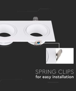 Τριπλή Τετράγωνη Βάση Σποτ GU10 – MR16 V-TAC Χωνευτή Ρυθμιζόμενη Λευκό – 10299