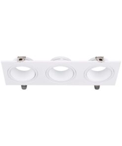 Τριπλή Τετράγωνη Βάση Σποτ GU10 – MR16 V-TAC Χωνευτή Ρυθμιζόμενη Λευκό – 10299