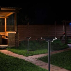 LED ηλιακό φωτιστικό κήπου δαπέδου/καρφί 2W IP65 CCT με μαύρο σώμα V-TAC – 10304