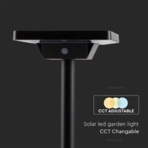 LED ηλιακό φωτιστικό κήπου δαπέδου/καρφί 2W IP65 CCT με μαύρο σώμα V-TAC – 10304