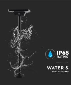 LED ηλιακό φωτιστικό κήπου δαπέδου/καρφί 2W IP65 CCT με μαύρο σώμα V-TAC – 10304