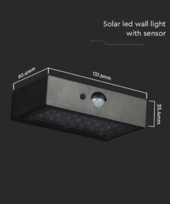 Επιτοίχιο Φωτιστικό LED 3W 3000Κ+4000K Ηλιακό με ανιχνευτή Μαύρου Χρώματος IP65 V-TAC – 10305