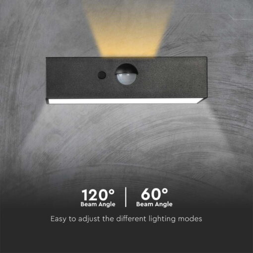 Επιτοίχιο Φωτιστικό LED 3W 3000Κ+4000K Ηλιακό με ανιχνευτή Μαύρου Χρώματος IP65 V-TAC – 10305