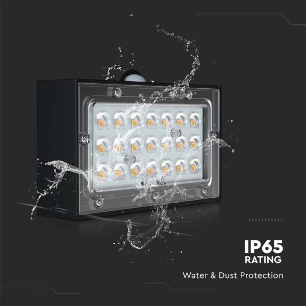 Επιτοίχιο Φωτιστικό LED 3W 3000Κ+4000K Ηλιακό με ανιχνευτή Μαύρου Χρώματος IP65 V-TAC – 10305