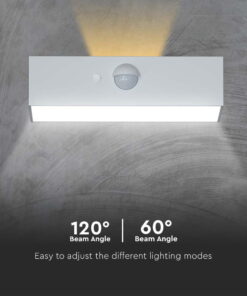 Επιτοίχιο Φωτιστικό LED 3W 3000Κ+4000K Ηλιακό με ανιχνευτή Λευκού Χρώματος IP65 V-TAC – 10306
