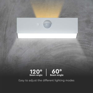 Επιτοίχιο Φωτιστικό LED 3W 3000Κ+4000K Ηλιακό με ανιχνευτή Λευκού Χρώματος IP65 V-TAC – 10306