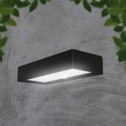 LED ηλιακό φωτιστικό επιτοίχιο 6W θερμό λευκό 4000K με μαύρο σώμα και ανιχνευτή V-TAC – 10307