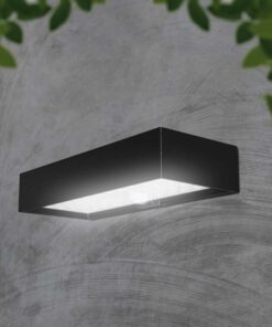 LED ηλιακό φωτιστικό επιτοίχιο 6W θερμό λευκό 4000K με μαύρο σώμα και ανιχνευτή V-TAC – 10307