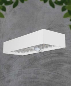 LED ηλιακό φωτιστικό επιτοίχιο 6W θερμό λευκό 4000K με λευκό σώμα και ανιχνευτή V-TAC – 10308