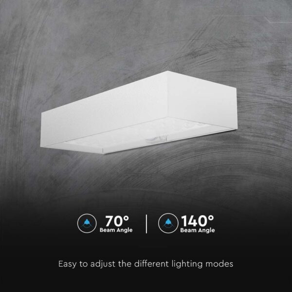 LED ηλιακό φωτιστικό επιτοίχιο 6W θερμό λευκό 4000K με λευκό σώμα και ανιχνευτή V-TAC – 10308