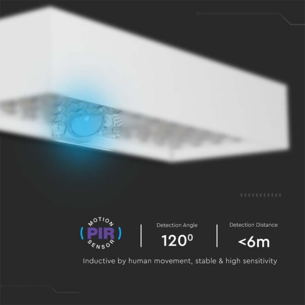 LED ηλιακό φωτιστικό επιτοίχιο 6W θερμό λευκό 4000K με λευκό σώμα και ανιχνευτή V-TAC – 10308