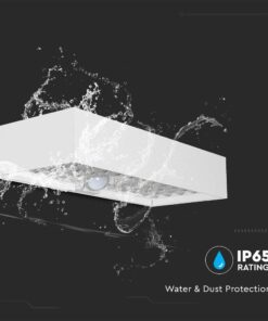 LED ηλιακό φωτιστικό επιτοίχιο 6W θερμό λευκό 4000K με λευκό σώμα και ανιχνευτή V-TAC – 10308