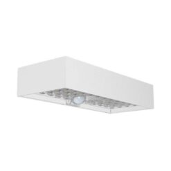 LED ηλιακό φωτιστικό επιτοίχιο 6W θερμό λευκό 4000K με λευκό σώμα και ανιχνευτή V-TAC – 10308