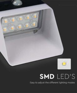 Επιτοίχιο φωτιστικό LED 2W 4000K Ηλιακό με Ανιχνευτή Κίνησης Μαύρου Χρώματος V-TAC – 10309