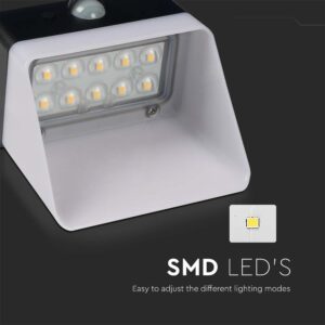 Επιτοίχιο φωτιστικό LED 2W 4000K Ηλιακό με Ανιχνευτή Κίνησης Μαύρου Χρώματος V-TAC – 10309