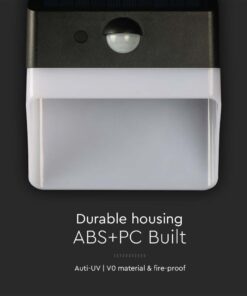 Επιτοίχιο φωτιστικό LED 2W 4000K Ηλιακό με Ανιχνευτή Κίνησης Μαύρου Χρώματος V-TAC – 10309