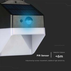 Επιτοίχιο φωτιστικό LED 2W 4000K Ηλιακό με Ανιχνευτή Κίνησης Μαύρου Χρώματος V-TAC – 10309
