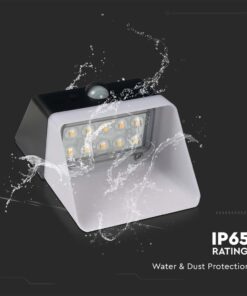 Επιτοίχιο φωτιστικό LED 2W 4000K Ηλιακό με Ανιχνευτή Κίνησης Μαύρου Χρώματος V-TAC – 10309