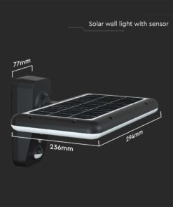 Επιτοίχιο Φωτιστικό LED 15W 4000K Ηλιακό με Ανιχνευτή Μαύρου Χρώματος IP65 V-TAC – 10315