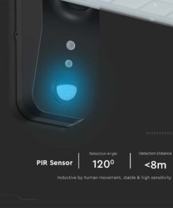 Επιτοίχιο Φωτιστικό LED 15W 4000K Ηλιακό με Ανιχνευτή Μαύρου Χρώματος IP65 V-TAC – 10315