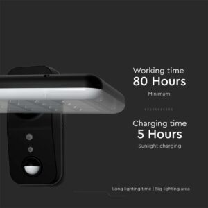 Επιτοίχιο Φωτιστικό LED 15W 4000K Ηλιακό με Ανιχνευτή Μαύρου Χρώματος IP65 V-TAC  – 10315