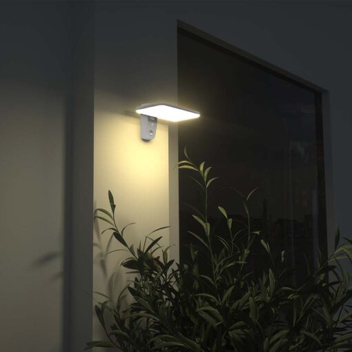 Επιτοίχιο Φωτιστικό LED 15W 4000K Ηλιακό με Ανιχνευτή Λευκού Χρώματος IP65 V-TAC – 10316