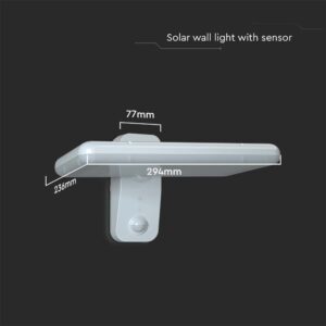 Επιτοίχιο Φωτιστικό LED 15W 4000K Ηλιακό με Ανιχνευτή Λευκού Χρώματος IP65 V-TAC – 10316