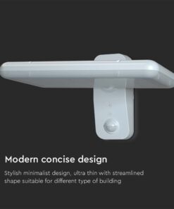 Επιτοίχιο Φωτιστικό LED 15W 4000K Ηλιακό με Ανιχνευτή Λευκού Χρώματος IP65 V-TAC – 10316