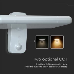 Επιτοίχιο Φωτιστικό LED 15W 4000K Ηλιακό με Ανιχνευτή Λευκού Χρώματος IP65 V-TAC – 10316