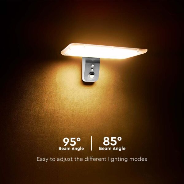 Επιτοίχιο Φωτιστικό LED 15W 4000K Ηλιακό με Ανιχνευτή Λευκού Χρώματος IP65 V-TAC – 10316