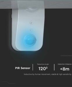 Επιτοίχιο Φωτιστικό LED 15W 4000K Ηλιακό με Ανιχνευτή Λευκού Χρώματος IP65 V-TAC – 10316