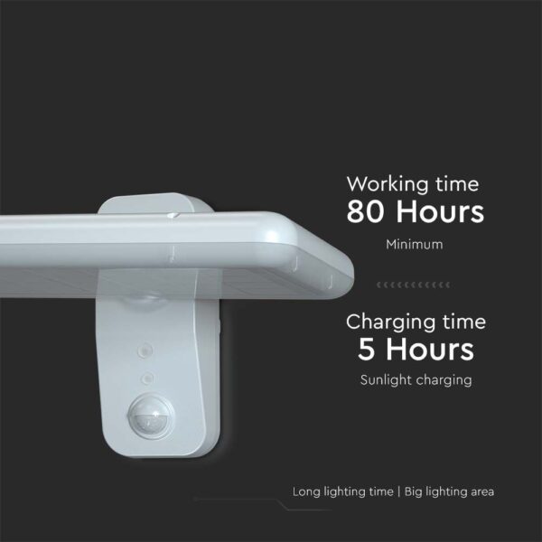 Επιτοίχιο Φωτιστικό LED 15W 4000K Ηλιακό με Ανιχνευτή Λευκού Χρώματος IP65 V-TAC – 10316
