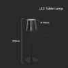 LED φωτιστικό γραφείου 1.5W επαναφορτιζόμενο 3σε1 CCT με μαύρο σώμα dimmable V-TAC – 10325