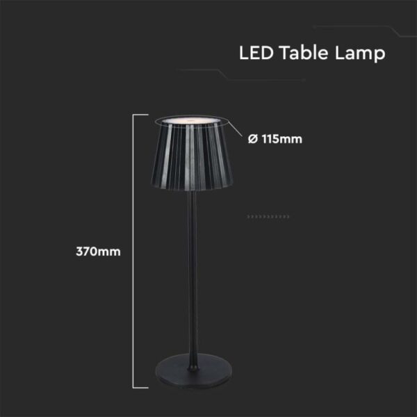LED φωτιστικό γραφείου 1.5W επαναφορτιζόμενο 3σε1 CCT με μαύρο σώμα dimmable V-TAC – 10325