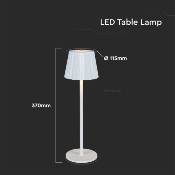 LED φωτιστικό γραφείου 1.5W επαναφορτιζόμενο 3σε1 CCT με λευκό σώμα dimmable V-TAC – 10326