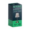 LED Επαναφορτιζόμενο Πορτατιφ 3W CCT Νίκελ Ματ Dimmable Αφής IP54 V-TAC – 10327