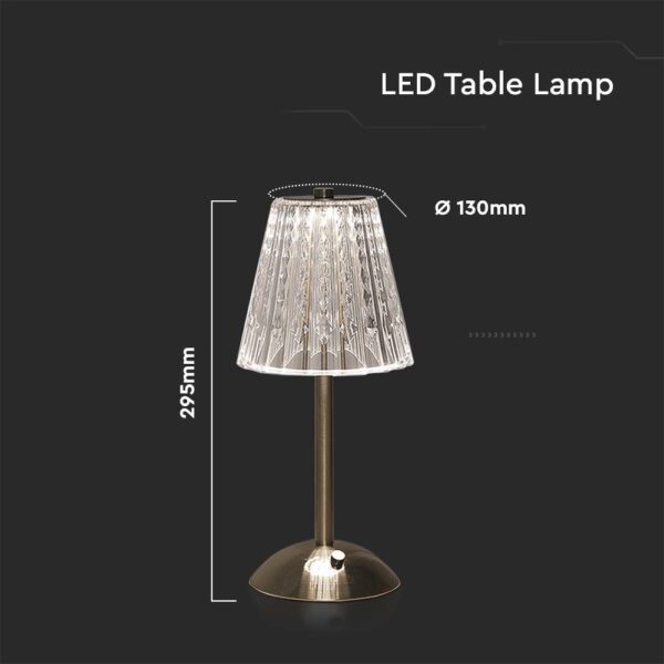 LED Επαναφορτιζόμενο Πορτατιφ 3W CCT Νίκελ Ματ Dimmable Αφής IP54 V-TAC – 10327
