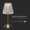 LED Επαναφορτιζόμενο Πορτατιφ 3W CCT Νίκελ Ματ Dimmable Αφής IP54 V-TAC – 10327