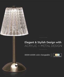 LED Επαναφορτιζόμενο Πορτατιφ 3W CCT Νίκελ Ματ Dimmable Αφής IP54 V-TAC – 10327