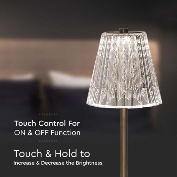 LED Επαναφορτιζόμενο Πορτατιφ 3W CCT Νίκελ Ματ Dimmable Αφής IP54 V-TAC – 10327