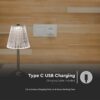 LED Επαναφορτιζόμενο Πορτατιφ 3W CCT Νίκελ Ματ Dimmable Αφής IP54 V-TAC – 10327