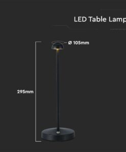 Φωτιστικό Γραφείου LED 1.6W Eπαναφορτιζόμενο Mαύρο Χρώματος Dimmable V-TAC – 10328