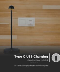 Φωτιστικό Γραφείου LED 1.6W Eπαναφορτιζόμενο Mαύρο Χρώματος Dimmable V-TAC – 10328