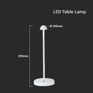 Φωτιστικό γραφείου LED 1.6W επαναφορτιζόμενο CCT Λευκού Χρώματος Dimmable V-TAC – 10329