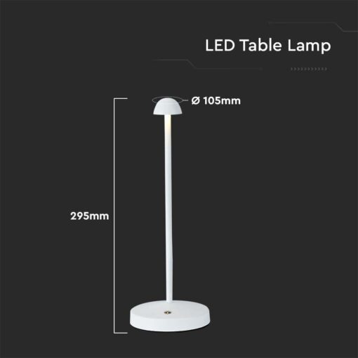 Φωτιστικό γραφείου LED 1.6W επαναφορτιζόμενο CCT Λευκού Χρώματος Dimmable V-TAC – 10329