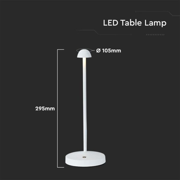 Φωτιστικό γραφείου LED 1.6W επαναφορτιζόμενο CCT Λευκού Χρώματος Dimmable V-TAC – 10329