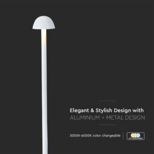 Φωτιστικό γραφείου LED 1.6W επαναφορτιζόμενο CCT Λευκού Χρώματος Dimmable V-TAC – 10329